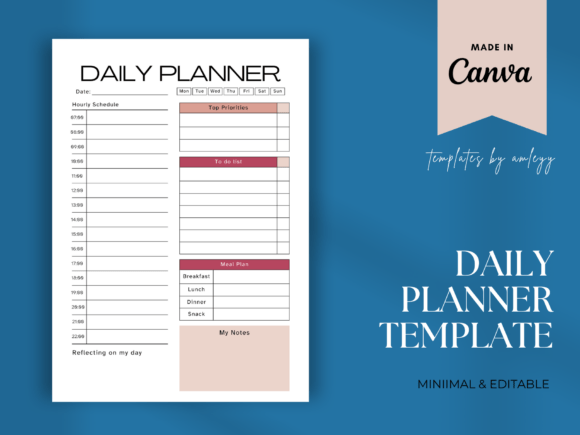 Download Free Daily Planner Template for Canva - Planner template for canva Collection