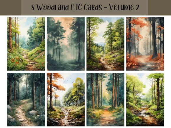 Download 8 Woodland ATC Cards for Junk Journals - Premium Resources
