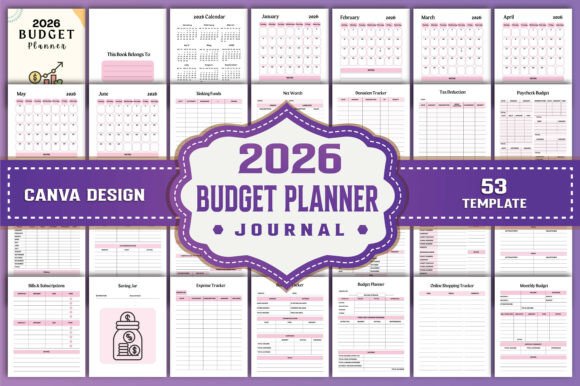 Download 2026 Budget Planner Canva KDP Interiors - Premium Resources
