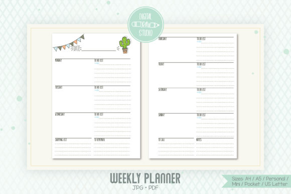 Download Weekly Planner Organizer, Digital Agenda - Planner organizer Collection