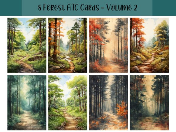 Download 8 Forest ATC Cards for Junk Journals - Premium Resources