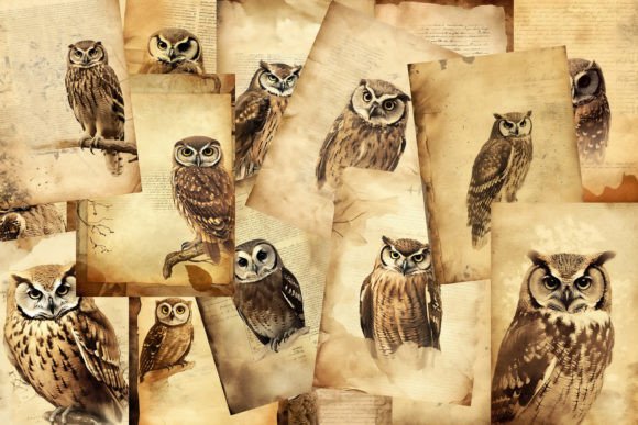 Download Printable Vintage Owl ATC Cards Ephemera - Atc cards Collection